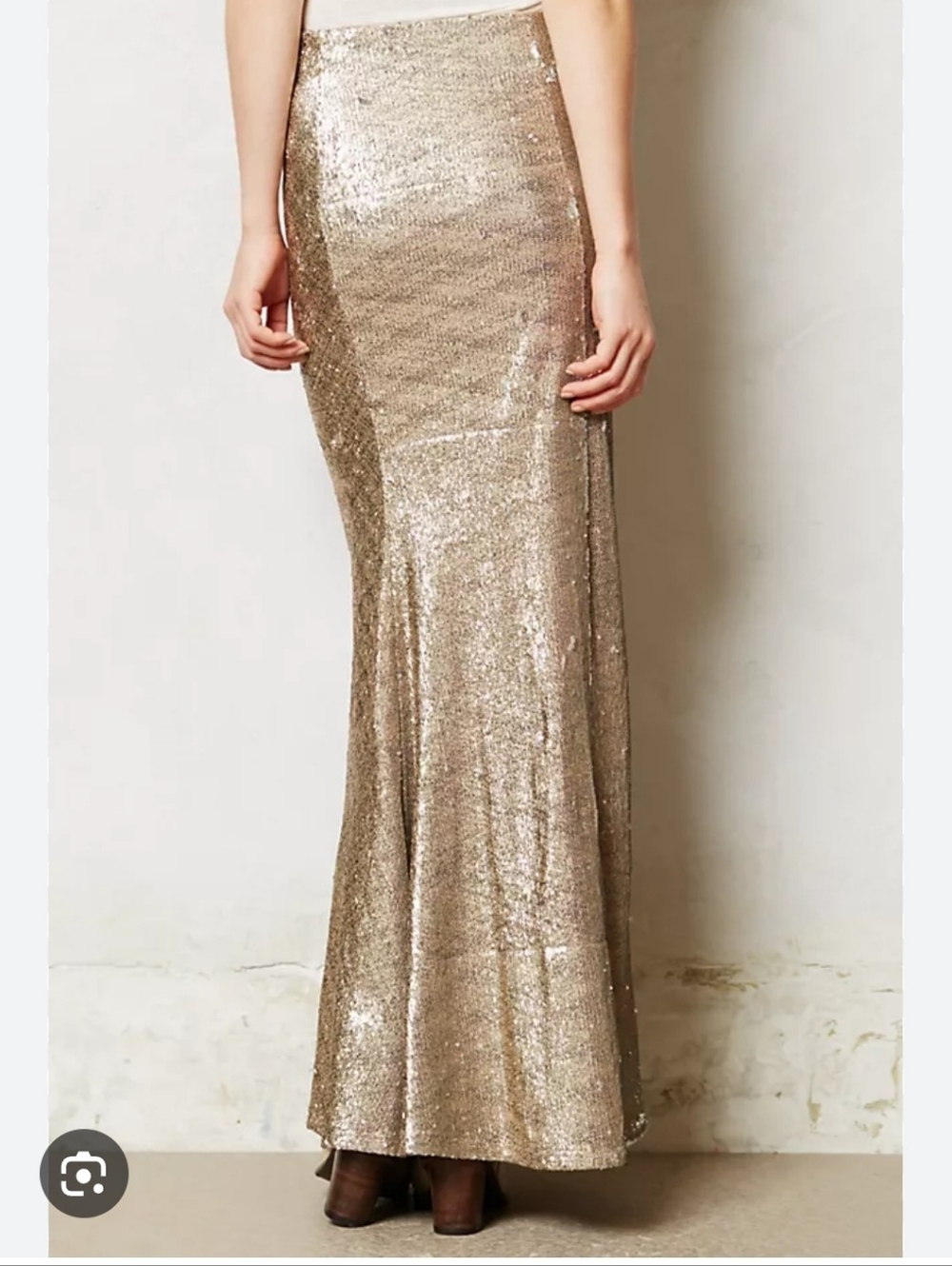 Line & Dot Goldie Silver Sequin Mermaid Tulip Maxi Skirt size Medium - Picture 5 of 16